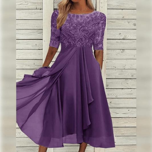 Women’s Lace Bodice Midi Dress