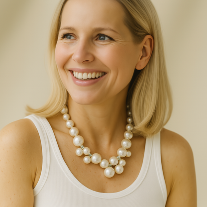 Women’s Necklace with Round Pearl Design 4