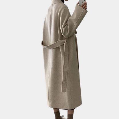Women's Oversized Coat with Belted Waist