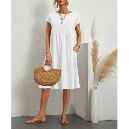 Women's Short Sleeve Plain Dress