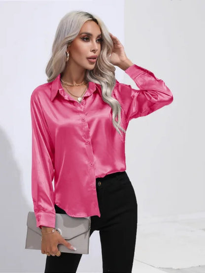 Wendy  - Women's Long Sleeve Blouse with Button Cuffs