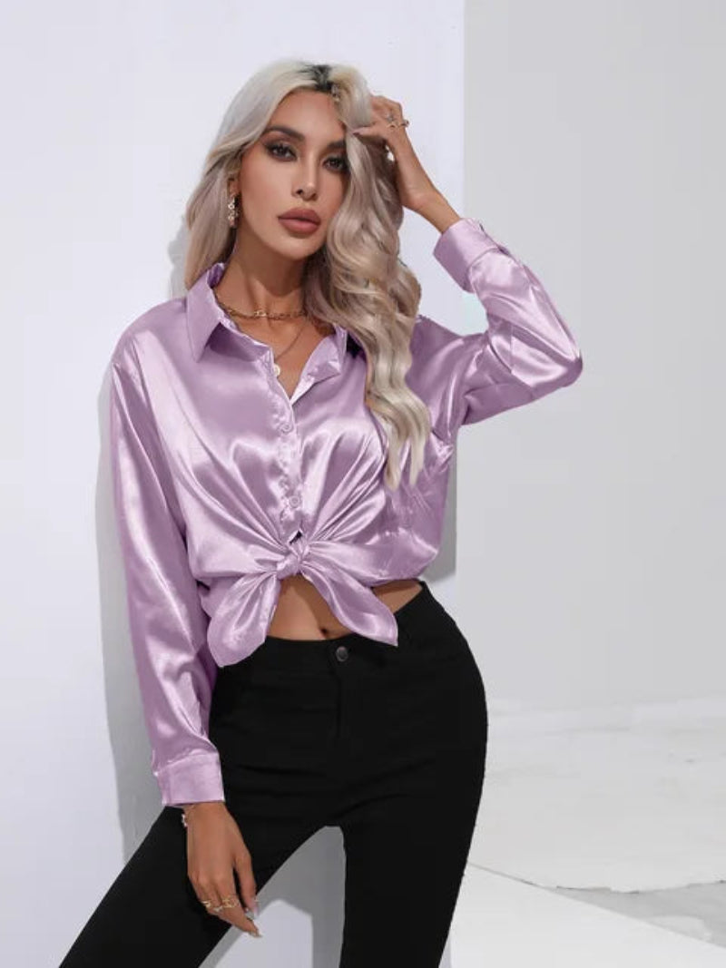 Wendy  - Women's Long Sleeve Blouse with Button Cuffs