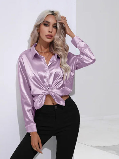 Wendy  - Women's Long Sleeve Blouse with Button Cuffs