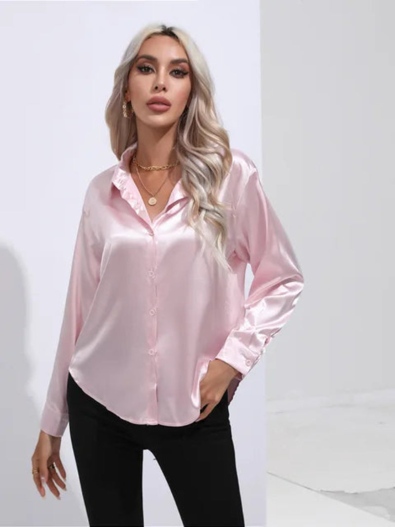 Wendy  - Women's Long Sleeve Blouse with Button Cuffs