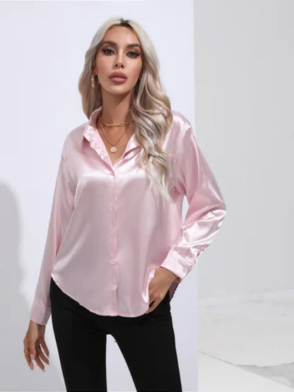 Wendy  - Women's Long Sleeve Blouse with Button Cuffs