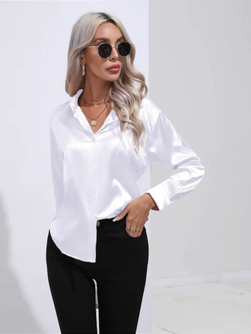 Wendy  - Women's Long Sleeve Blouse with Button Cuffs
