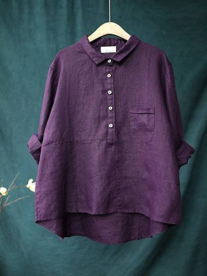 Women's Long Sleeve Blouse with Buttons