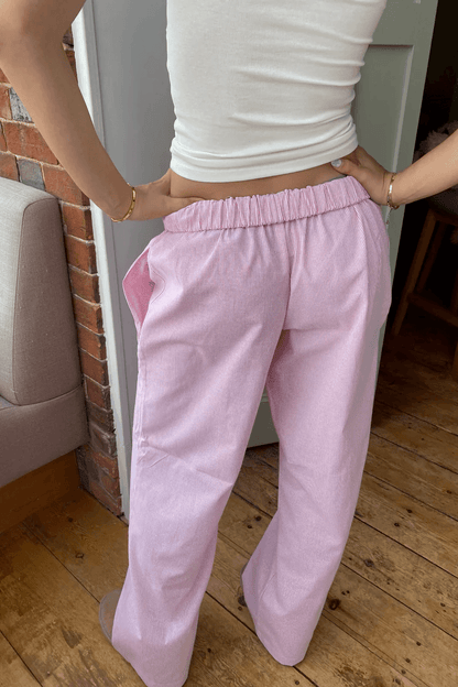 Women's Trousers with Elastic Waistband and Side Pockets
