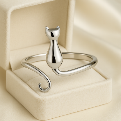 Women’s Ring with Cat-Inspired Design 0