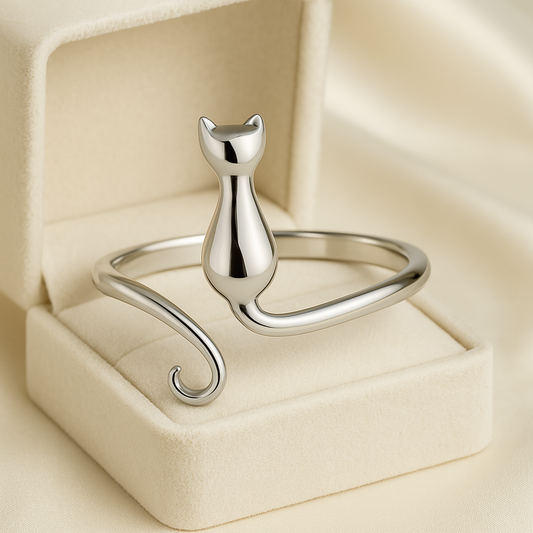 Women’s Ring with Cat-Inspired Design 0