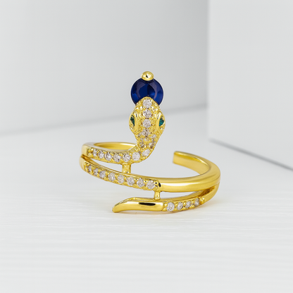 Women’s Snake Ring with Cubic Zirconia Accents 0