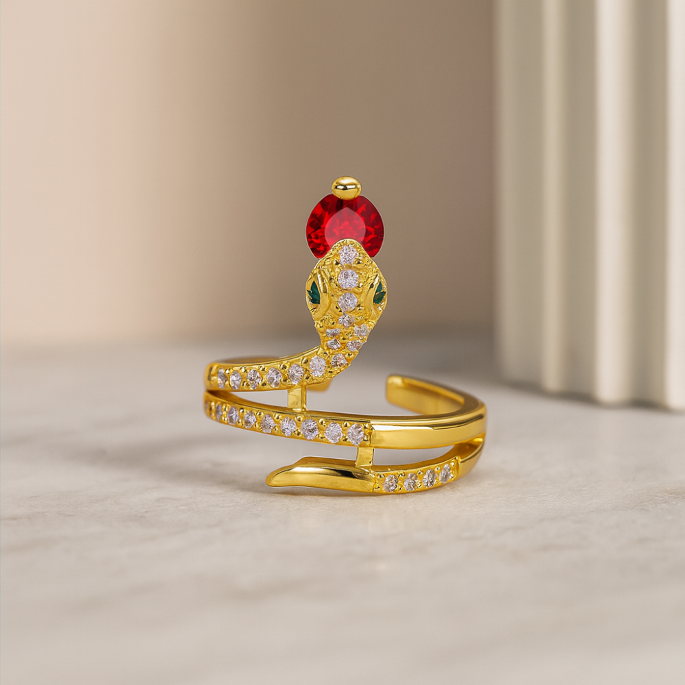 Women’s Snake Ring with Cubic Zirconia Accents 1