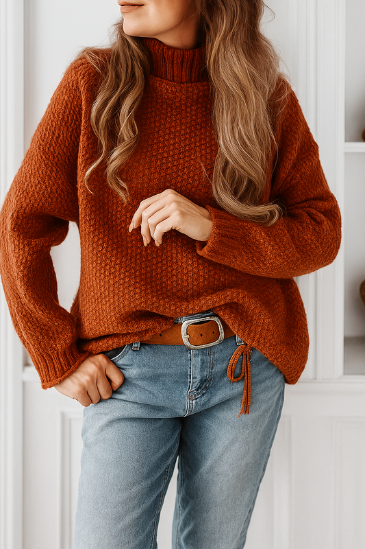 Women's Stylish Plain Cashmere Turtleneck Jumper | Ideal for Winter