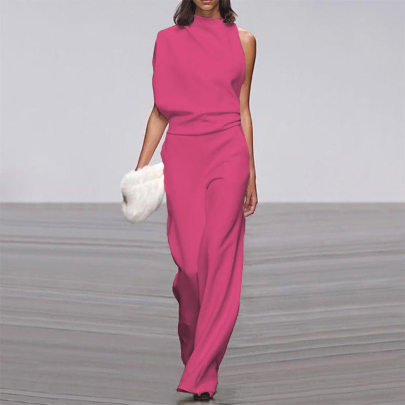 Women's Sleeveless Jumpsuit with Wide-Leg