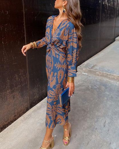 Women's Twist Front Midi Dress