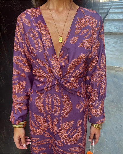 Women's Twist Front Midi Dress