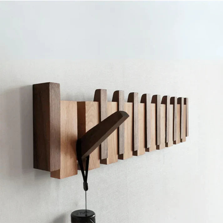 Wooden Coat Rack – Wall Mounted Design with Multiple Hooks 0