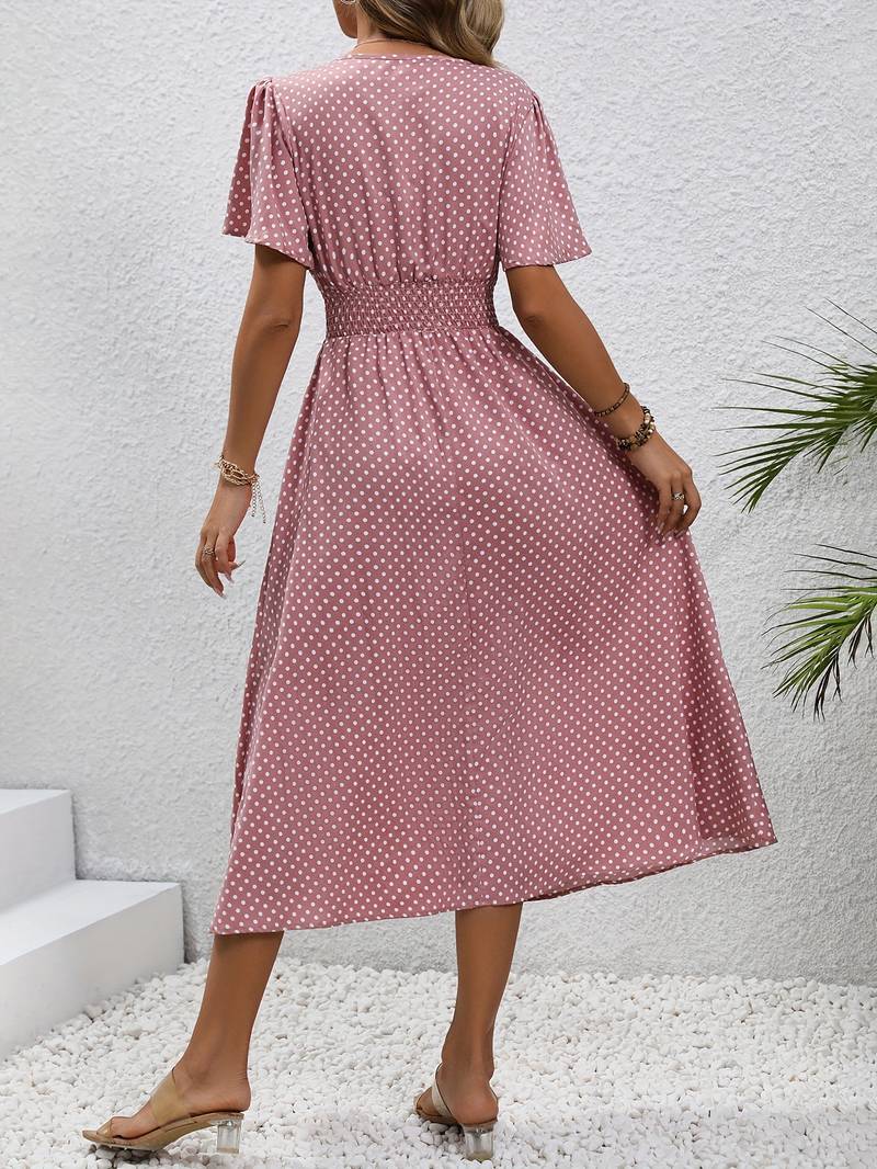 Women's Casual Comfortable Dress with Short Sleeves for Summer Outings