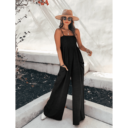 Women's Loose Wideleg Sleeveless Jumpsuit with Pockets | Ideal for Summer