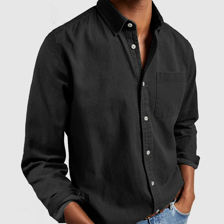 Men's Casual Comfortable Shirt with Notched Collar