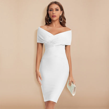 Variant image for Women's Elegant Bandage Dress with V-Neckline for Cocktail or Formal Events-14