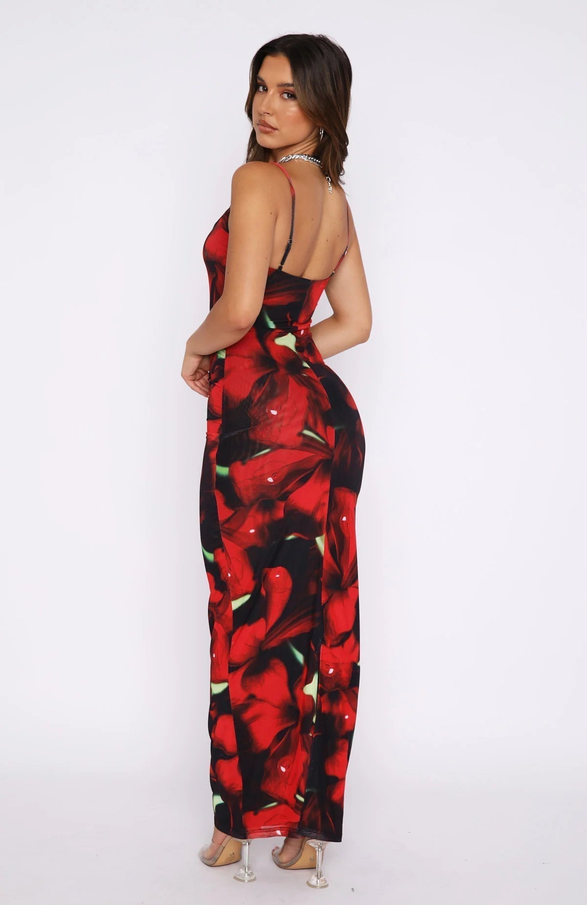 Women's Elegant Lightweight Maxi Dress with Floral Print