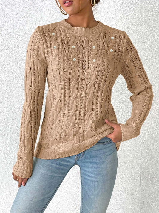 Women's Stylish Jumper with Voluminous Braids | Ideal for Winter