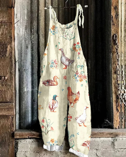 Women's Casual Sleeveless Jumpsuit with  Animal and Floral Print | Ideal for Summer