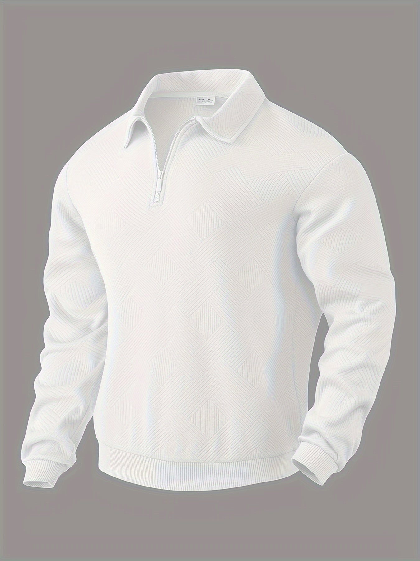Men's Quarter Zip Jumper with Collar and Geometric Pattern | Ideal for Winter