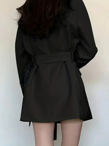 Women's Casual Pocket Blazer Dress with Long Belt | Perfect for Casual Days