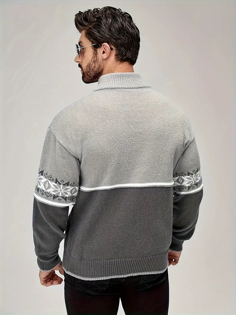 Men's Classic Grey Quarter Zip Jumper | Ideal for Autumn/Winter