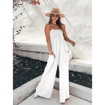 Women's Loose Wideleg Sleeveless Jumpsuit with Pockets | Ideal for Summer