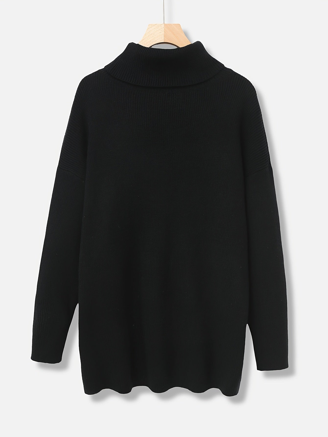 Women's Luxurious Oversized Solid Colour Turtleneck Jumper | Ideal for Winter