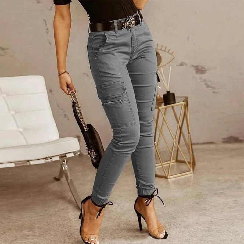 Women's Casual Low Waist Cargo Jeans with Pockets | Perfect for Casual Days