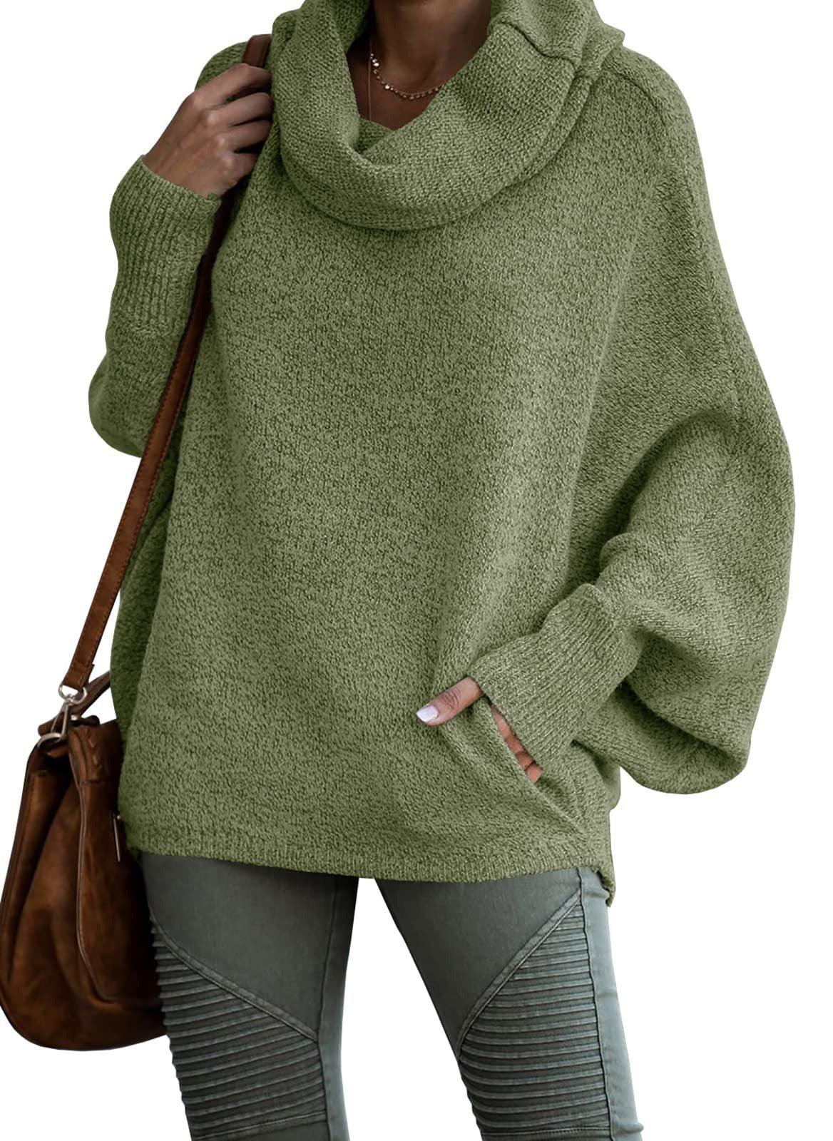 Women's Comfortable Oversized Solid Colour Cashmere Turtleneck Jumper | Ideal for Winter