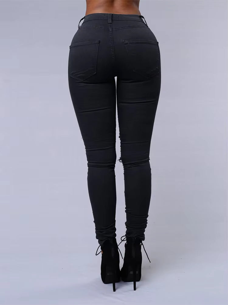 Women's Skinny High-Waisted Ripped Jeans