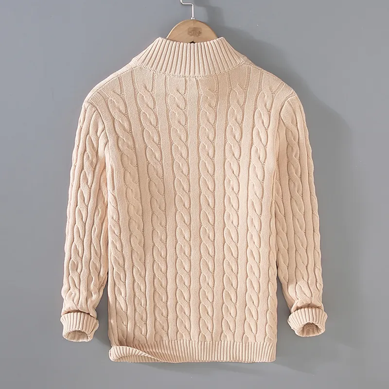 Men's Chic Turtleneck Cable Knit Jumper with Zipper | Ideal for Winter