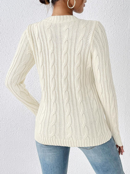 Women's Stylish Jumper with Voluminous Braids | Ideal for Winter