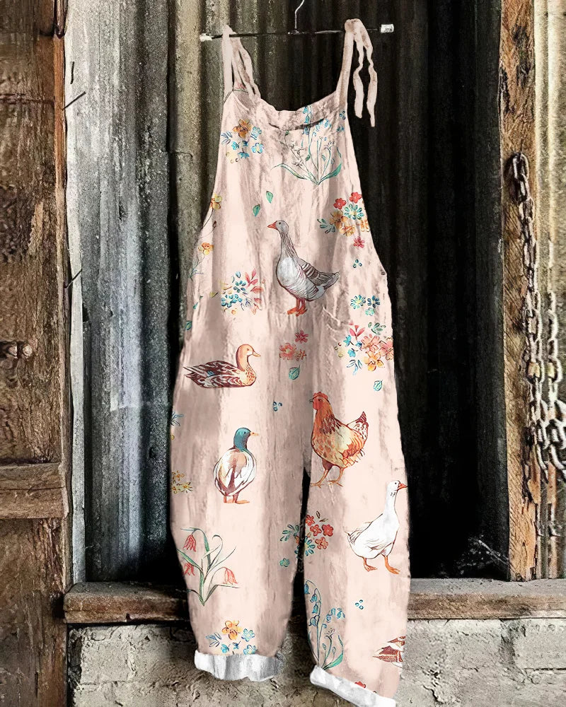 Women's Casual Sleeveless Jumpsuit with  Animal and Floral Print | Ideal for Summer