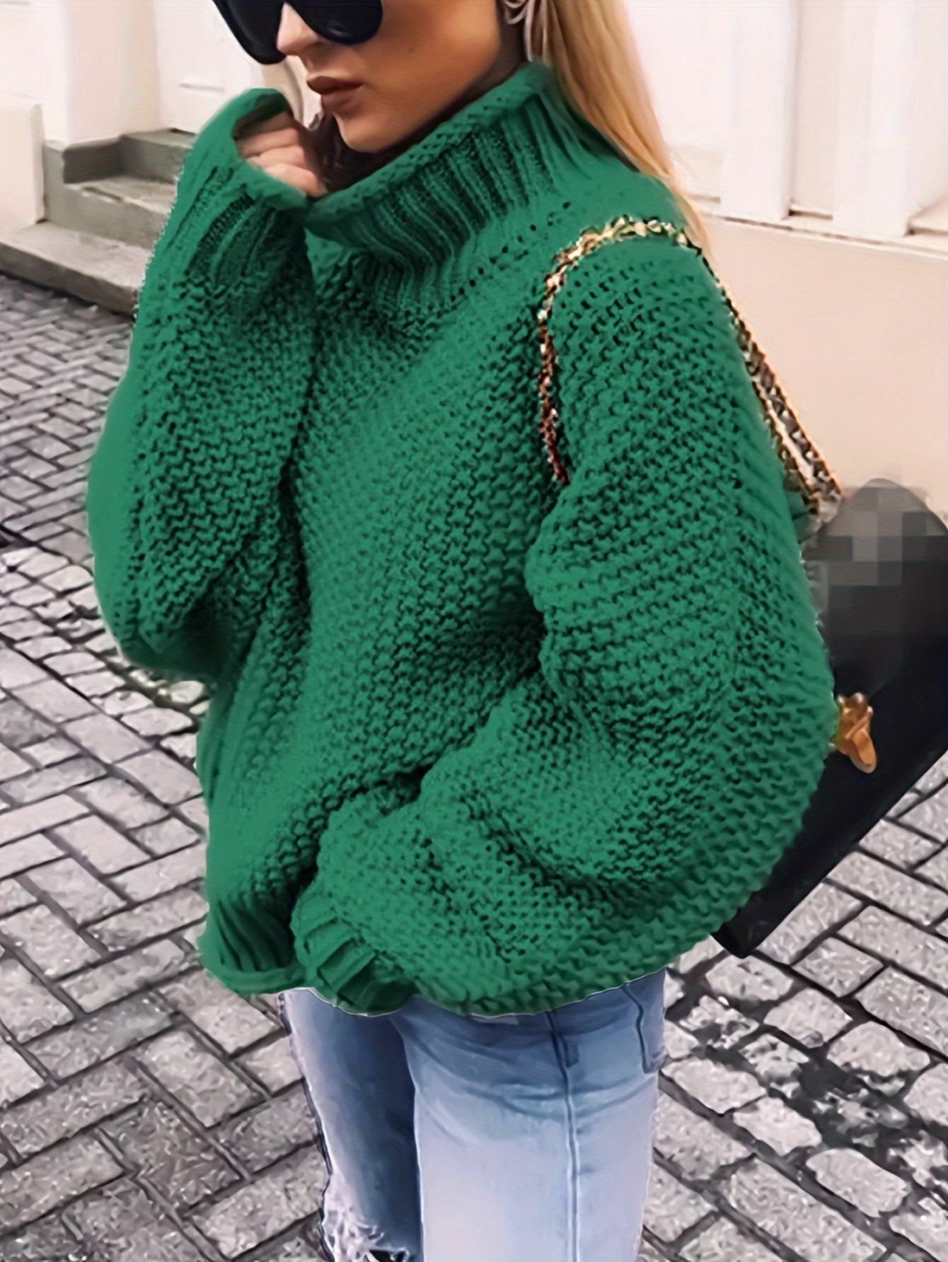 Women's Knitted Casual Turtleneck Jumper with Long Sleeves | Ideal for Winter
