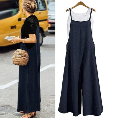 Women's Casual Sleeveless Jumpsuit with Pockets | Ideal for Summer