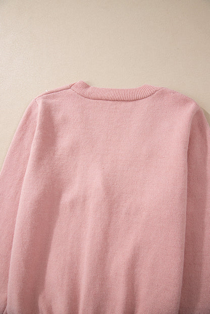 Women's Refined Textured Pink Cashmere Knit Button-Up Cardigan with Pearls| Ideal for Winter
