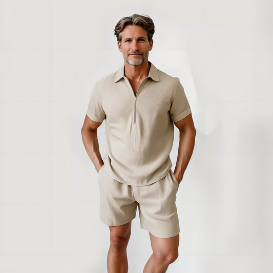 Evan - Polo Shirt and Shorts Set - Casual - Casual Couture - Everyday Wear