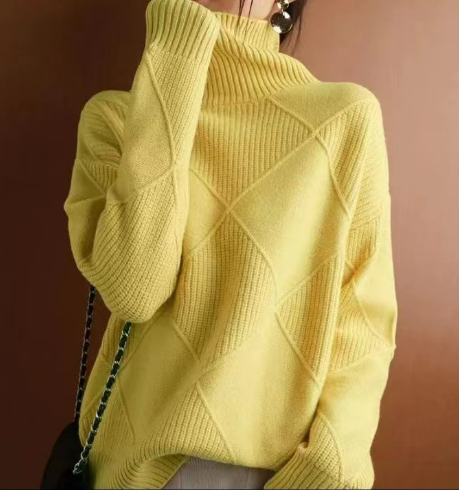 Women's Cozy Cable Knit Cashmere Turtleneck Jumper | Ideal for Winter