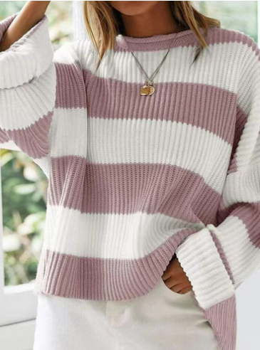 Women's Light Striped Knit Jumper | Ideal for Winter