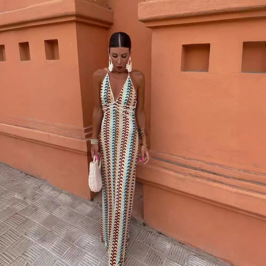 Women's V-Neck Sleeveless Maxi Dress