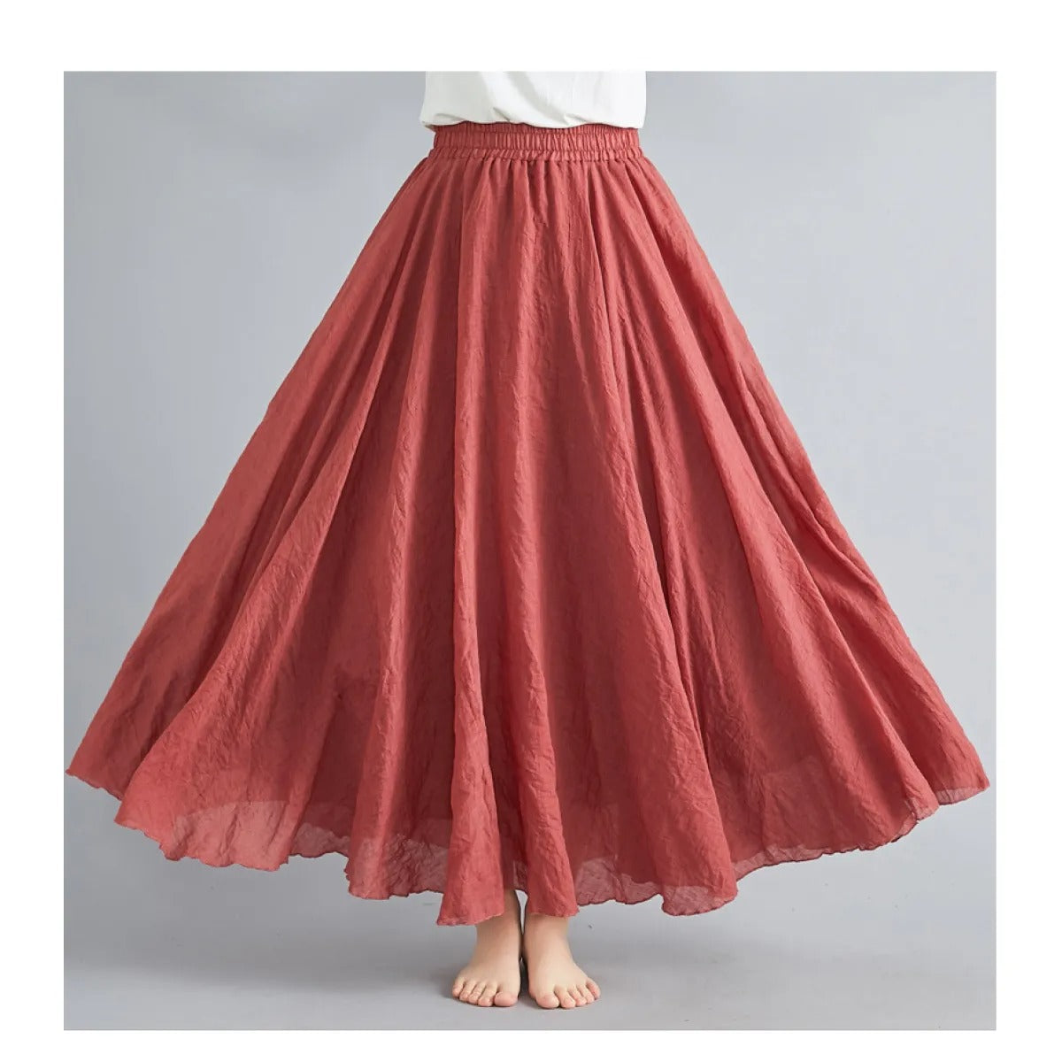 Women's Pleated Waist Maxi Skirt