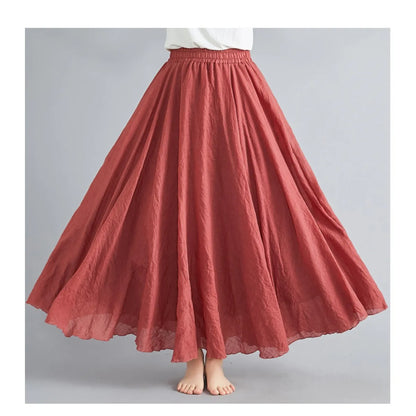 Women's Pleated Waist Maxi Skirt