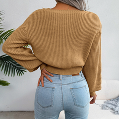 Women's Stylish Beige Cashmere Jumper with Braided Plaits | Ideal for winter