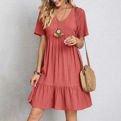 Women's Relaxed Bohemian Casual Dress with Intricate Patterns
